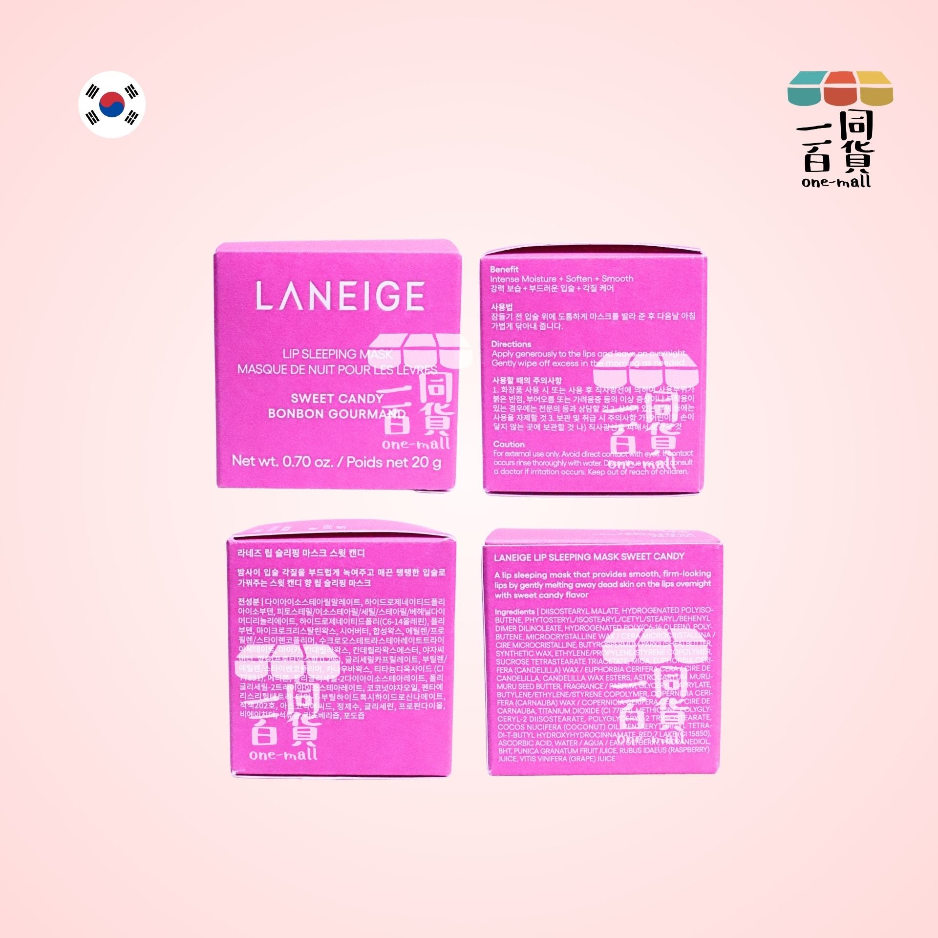 Laneige | 水潤修護睡眠唇膜 20g Sweet Candy (平行進口) E823 [桃紅盒]