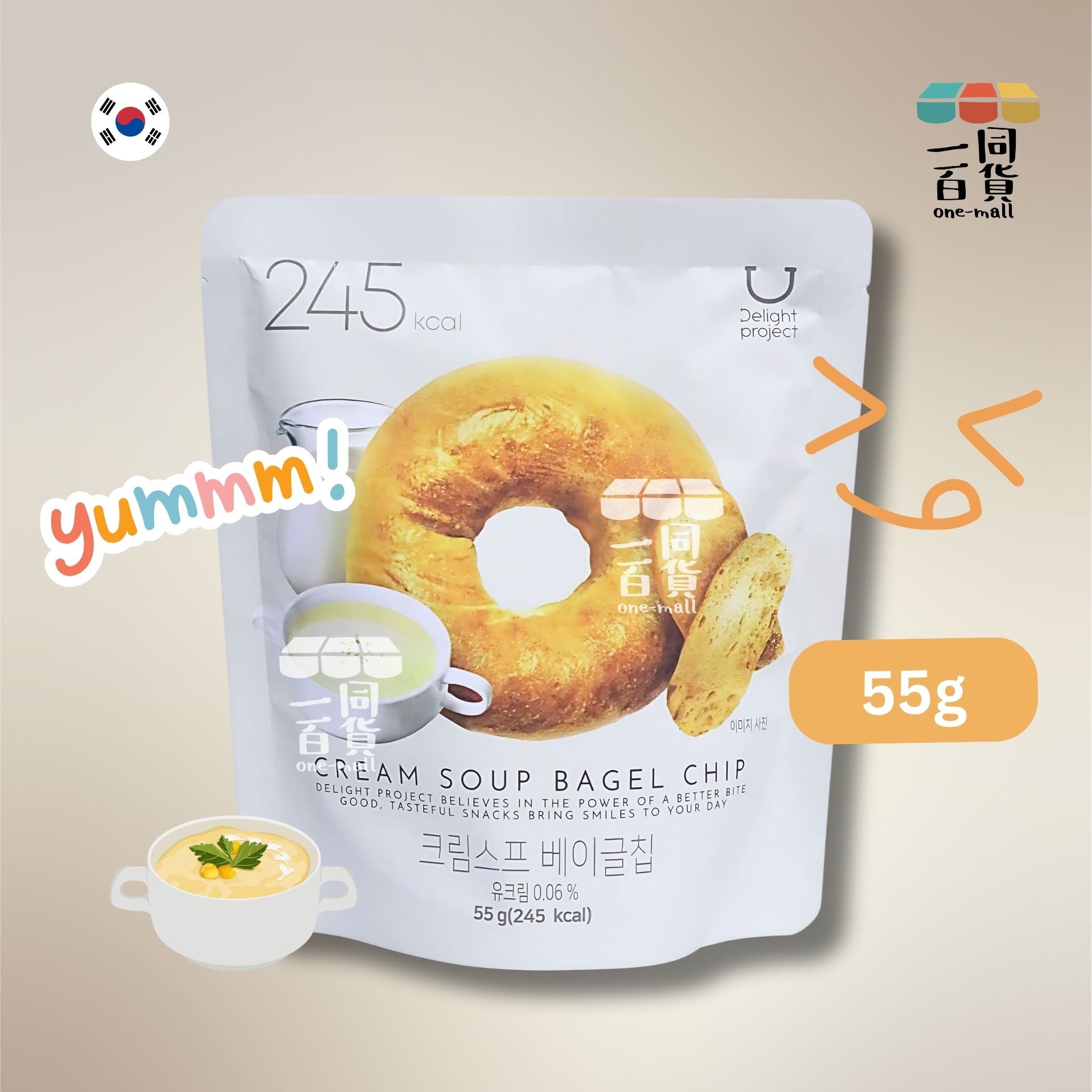 Delight Project | 低熱量貝果脆片餅乾 #忌廉濃湯味 55g (平行進口) F2-4