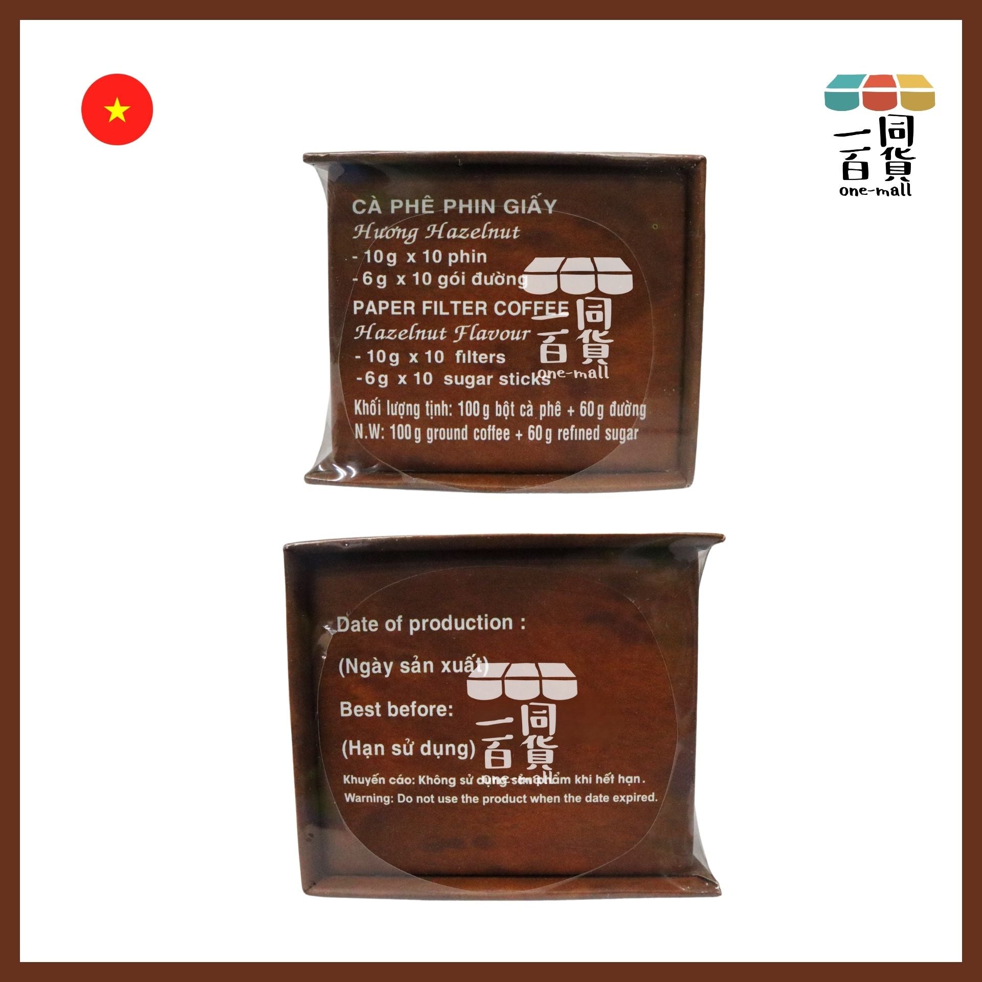 CON SOC | CON SOC 越南松鼠咖啡 濾掛榛子味咖啡10g x10ea + 糖 6g x10ea[啡盒](平行進口) F6-X