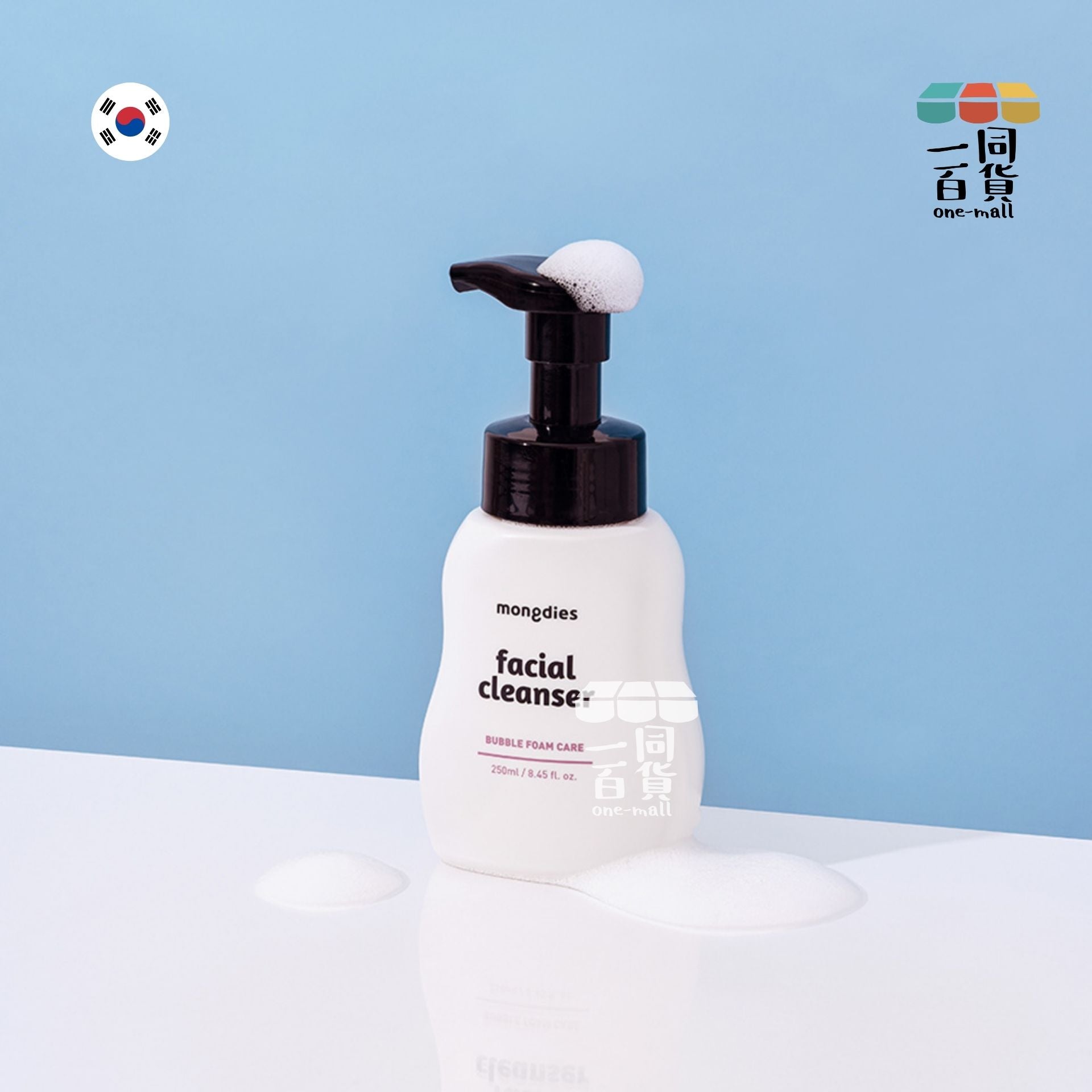 mongdies | 韓國製造 Mongdies 溫和潔面泡泡250ml [粉白盒](平行進口) D623