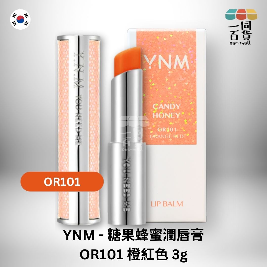 YNM | 糖果蜂蜜溫感變色潤唇膏 OR101 橙紅色 3g (平行進口) C2-4