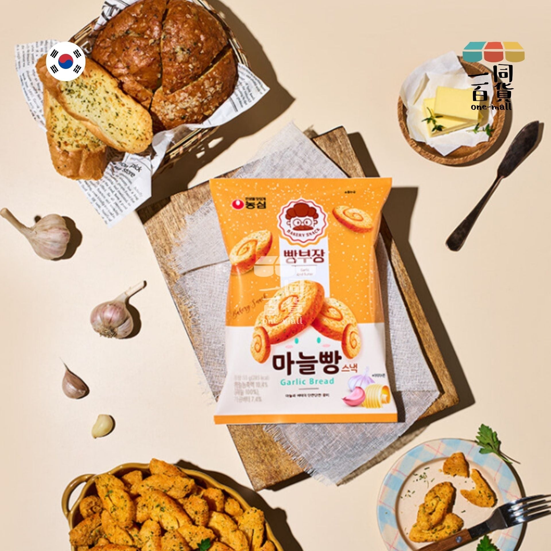 Nong Shim | 大蒜麵包餅乾 55g (平行進口) A3-4