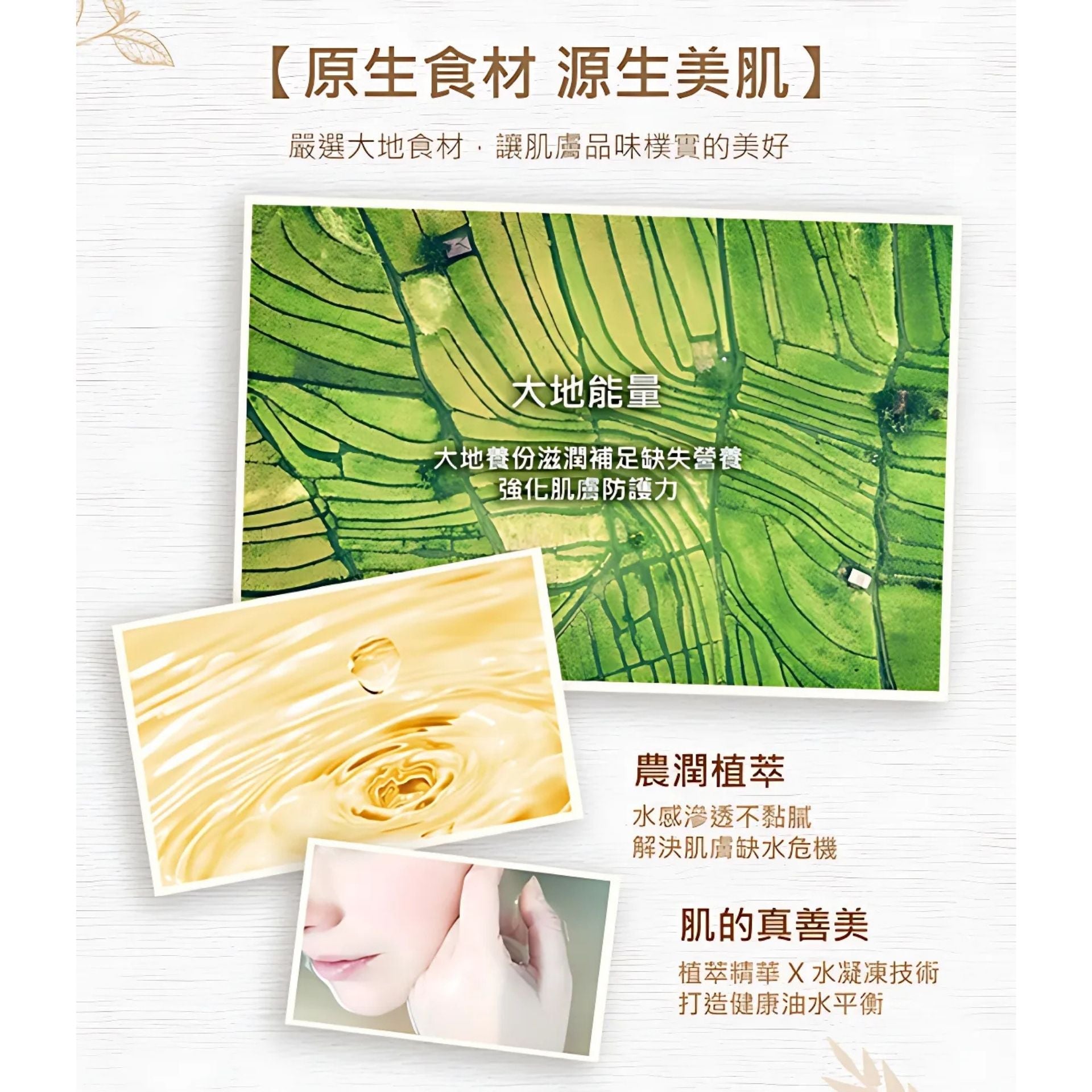 我的心機 | 大地農潤 - 極潤鮮萃竹萃玫瑰補水面膜 5片裝 (平行進口) E4-4