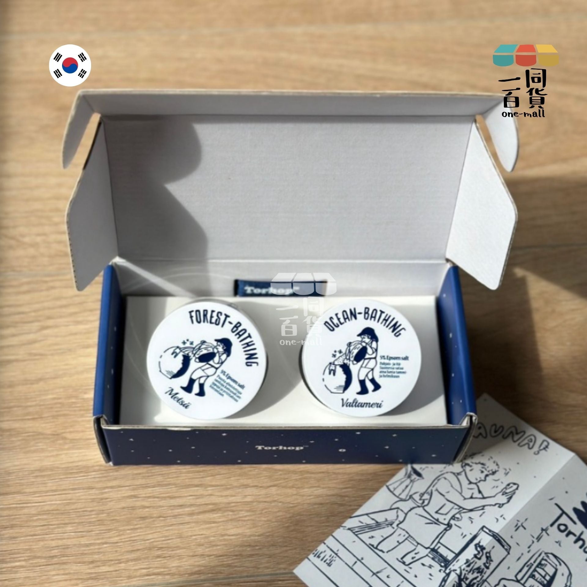 Torhop | Torhop - 去角質香氛泡澡沐浴海鹽泥膜禮盒 - 海洋溫泉 60g + 森林溫泉 60g (平行進口) E2-3