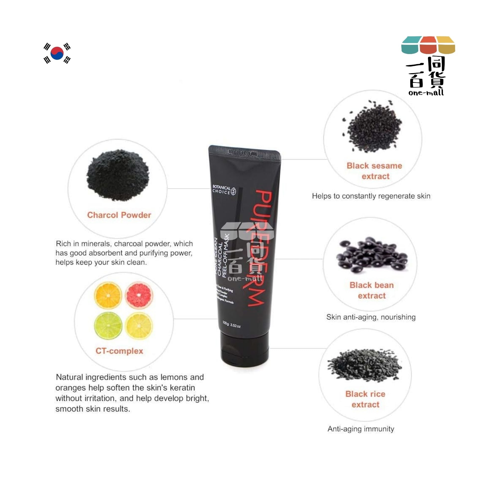 PUREDERM | 抗黑頭竹炭清潔撕拉面膜 - 100g (平行進口) F1-1