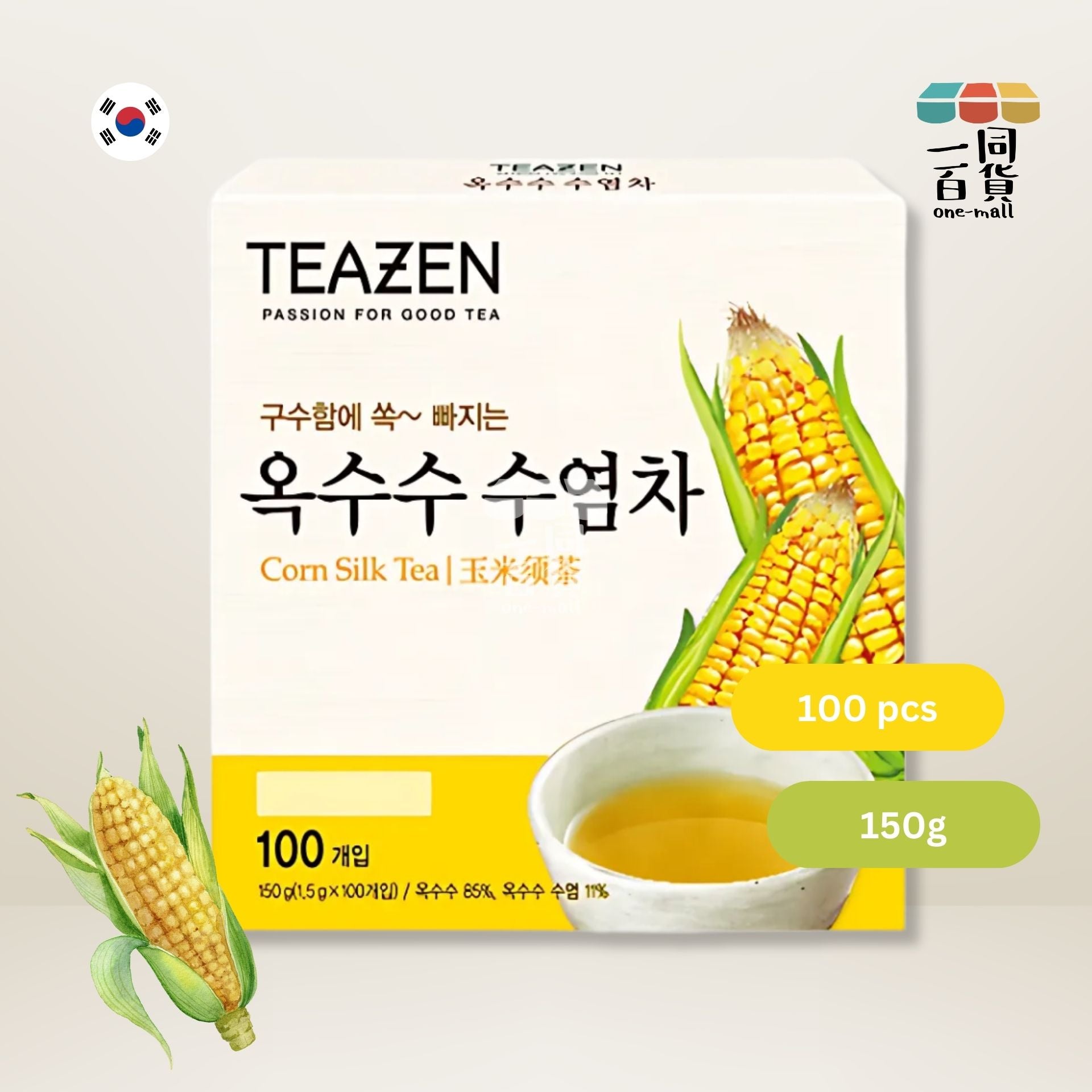 TEAZEN | [大盒] 粟米鬚茶 1.5g x 100 pcs (平行進口) F1-6
