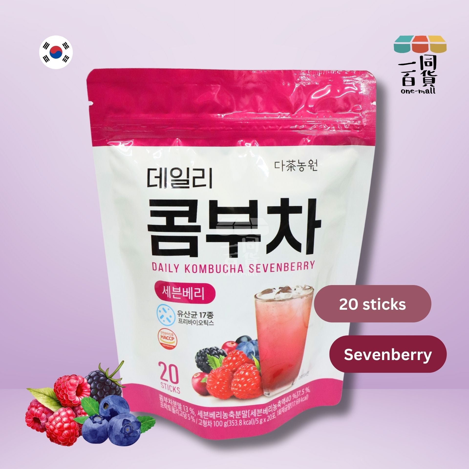 DANONGWON | 大農茶社益生菌每日康普茶 5g x 20條 - 莓果味 (平行進口) F1