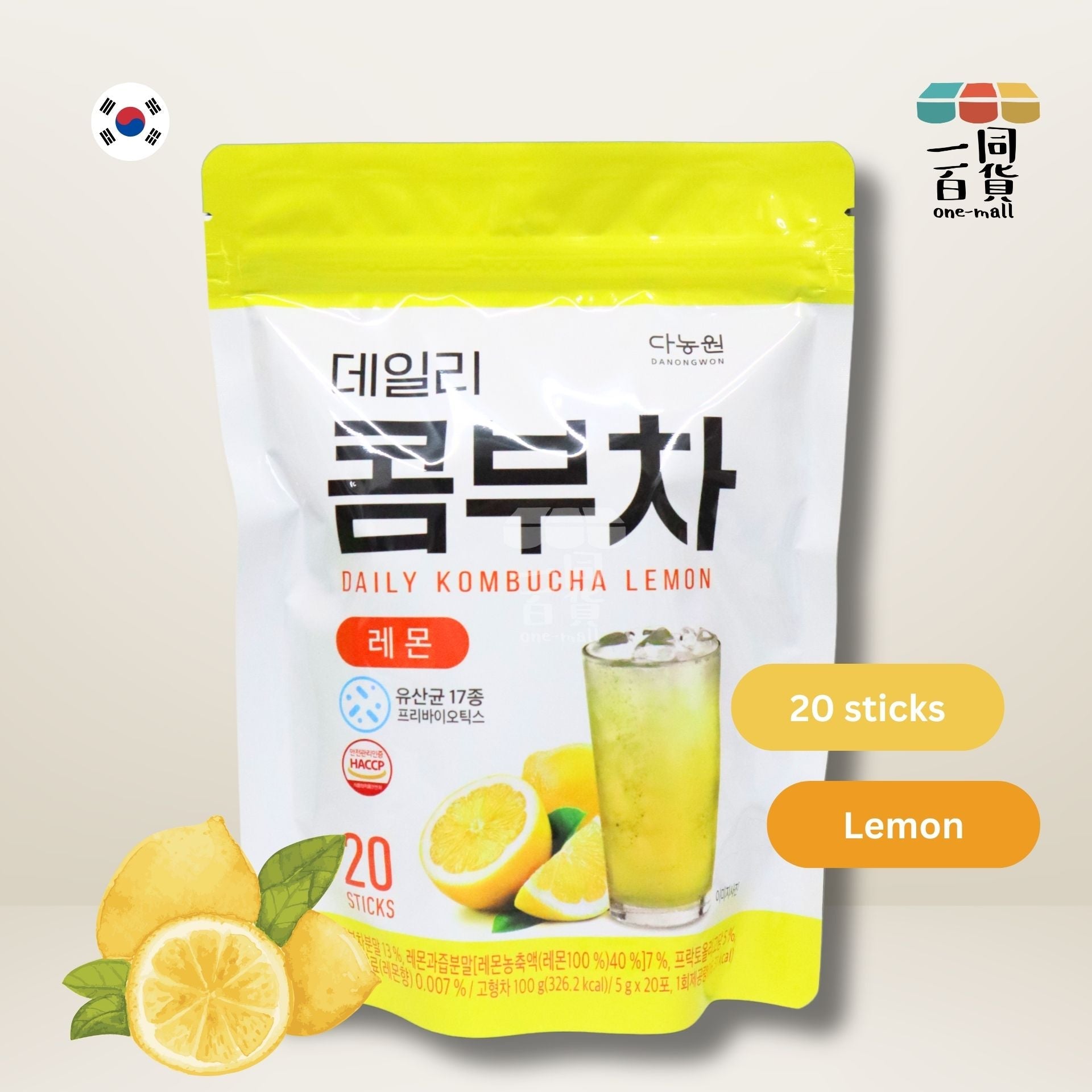 DANONGWON | 大農茶社益生菌每日康普茶 5g x 20條 - 檸檬味 (平行進口) F1