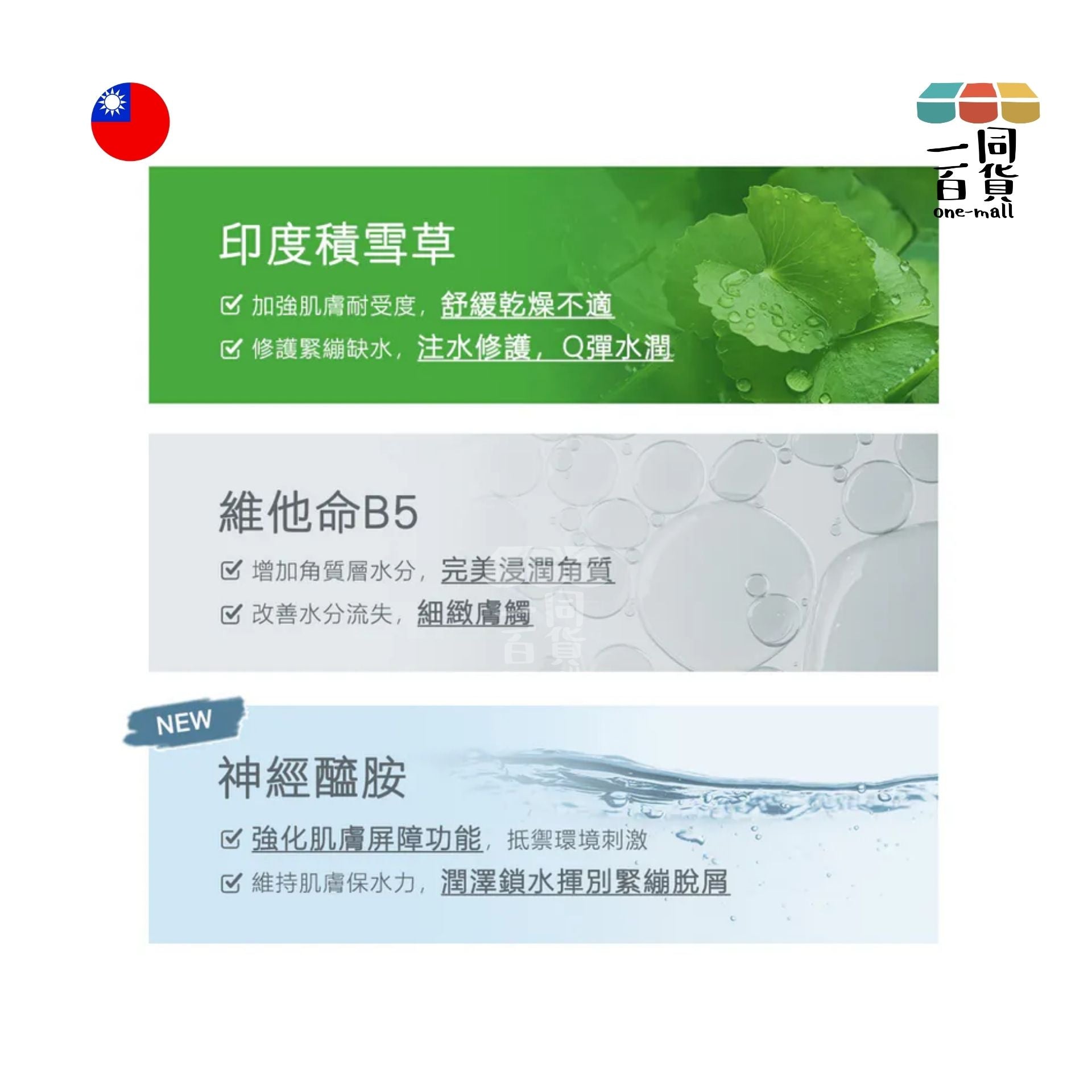 Neogence霓淨思 | 印度積雪草注水修護面膜 - 8入裝 (平行進口) C412