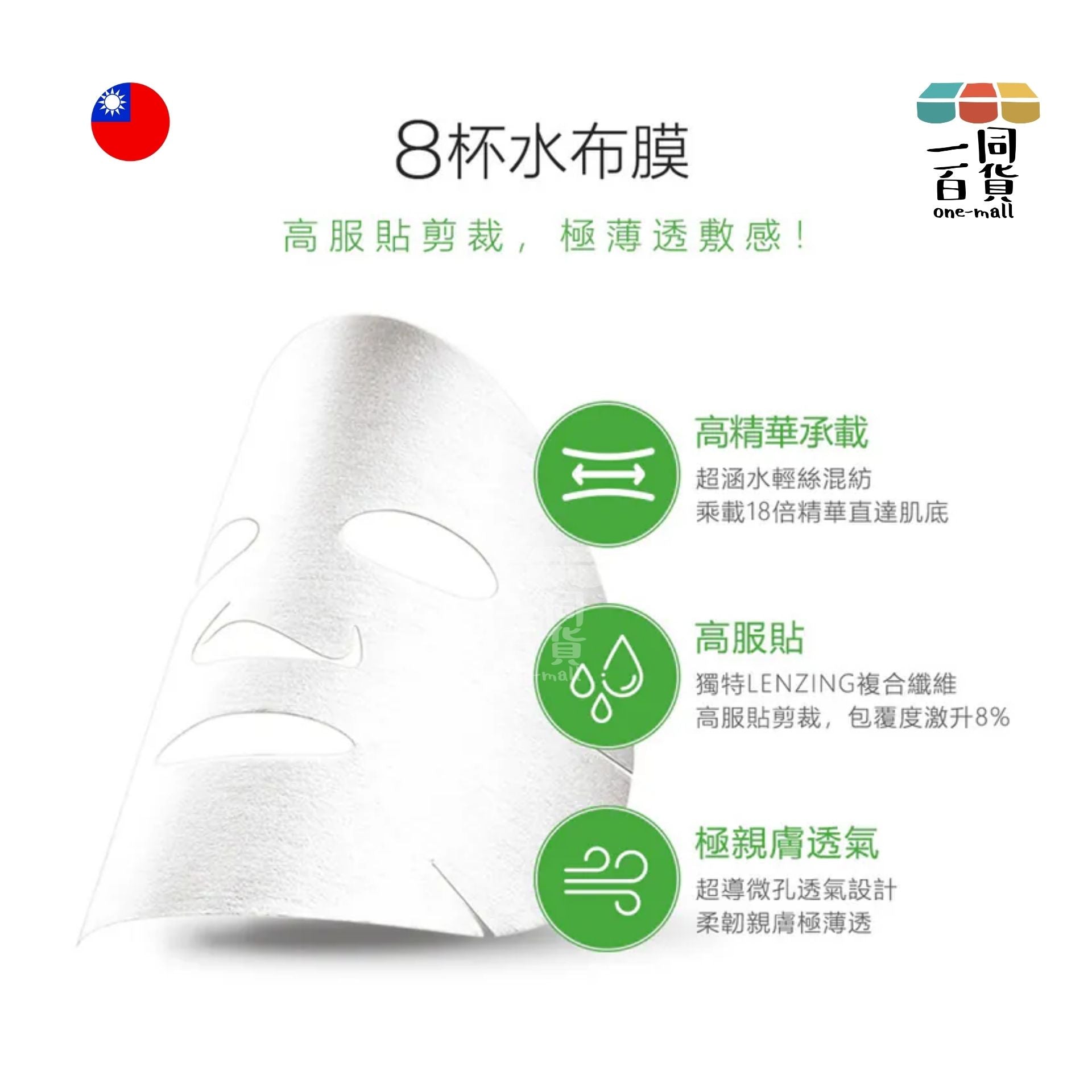 Neogence霓淨思 | 印度積雪草注水修護面膜 - 8入裝 (平行進口) C412