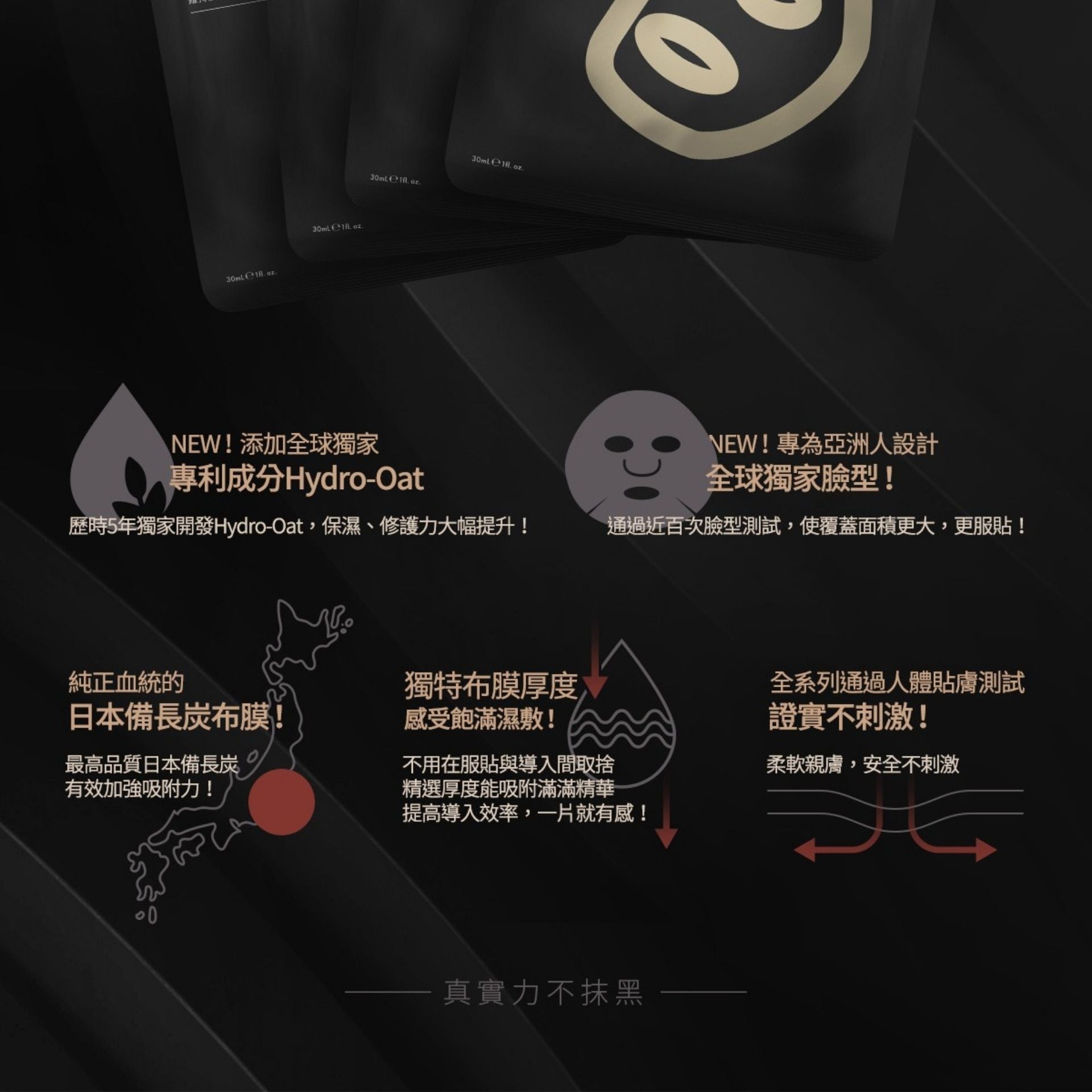 Timeless Truth Mask | [1片] TTM 提提研保濕金箔黑面膜 升級版 - 1入 (平行進口) F4-6