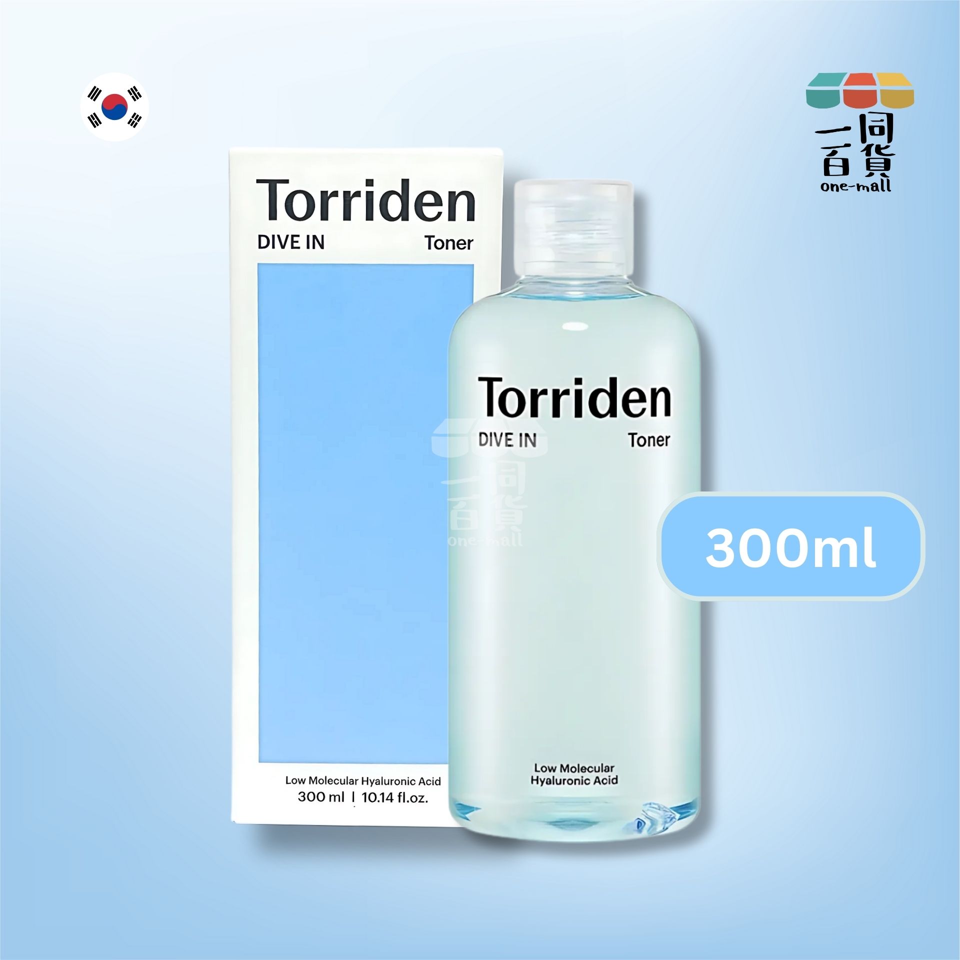 Torriden | Dive In Toner 低分子透明質酸爽膚水 300ml (平行進口) A4-4