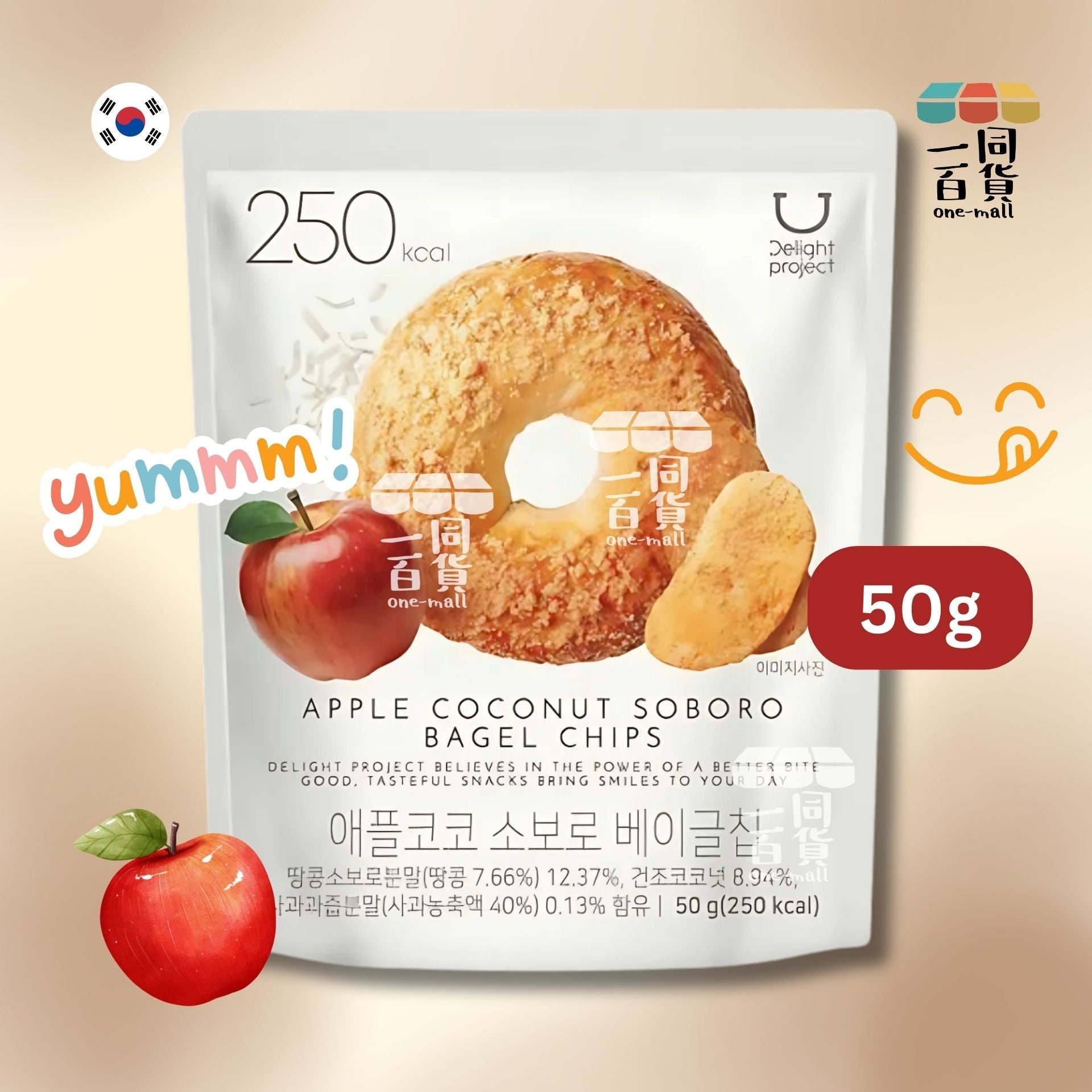 Delight Project | 低熱量蘋果椰子碎貝果脆片 50g (平行進口) F2-2