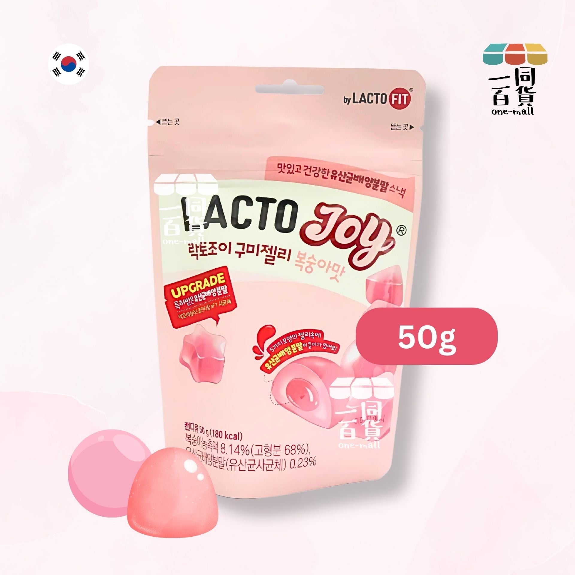 Lacto-Fit | 韓國 Lacto-Fit 乳酸菌水蜜桃夾心軟糖 50g (平行進口) A611