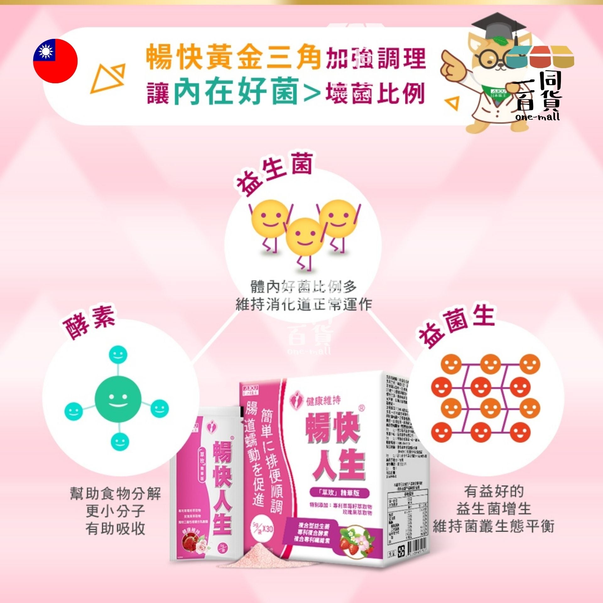 Ajiou 日本味王 | Ajiou 日本味王 - 暢快人生草莓玫瑰版 30袋/盒 [紅] (平行進口) M2-6