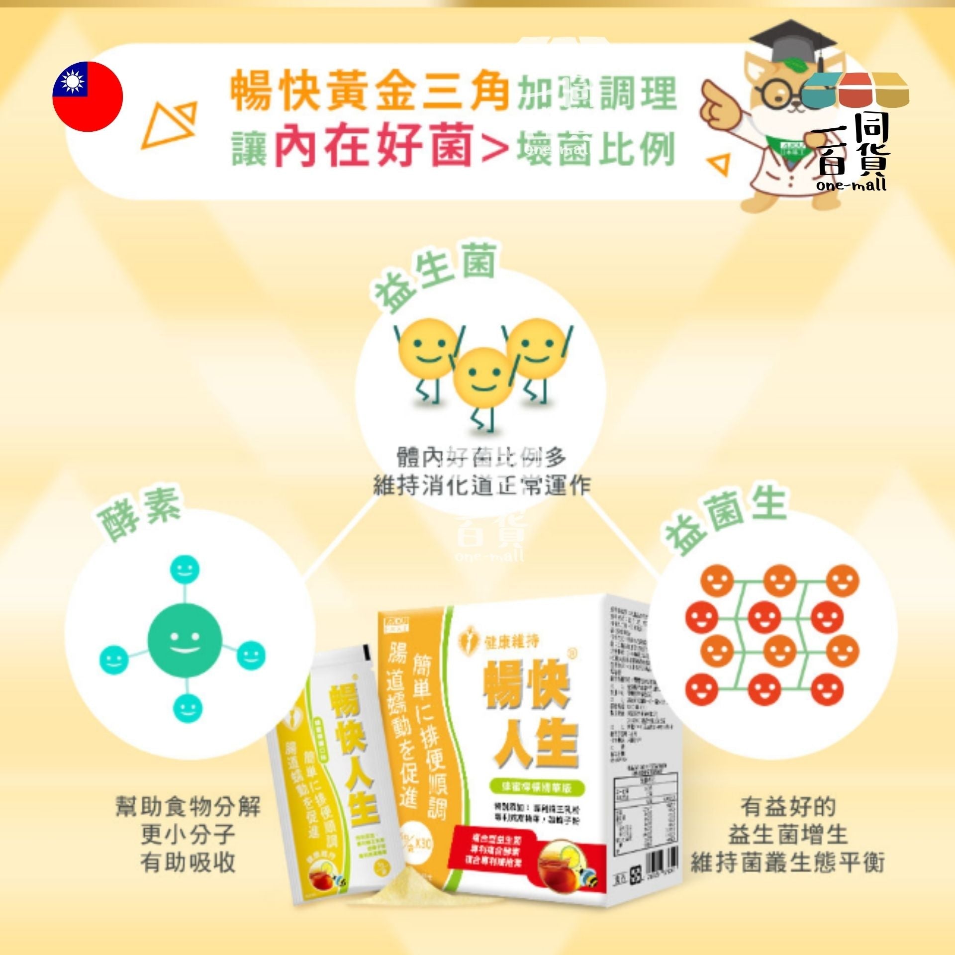 Ajiou 日本味王 | Ajiou 日本味王 - 暢快人生蜂蜜檸檬經典版 30袋/盒 [黃] (平行進口) H2-3