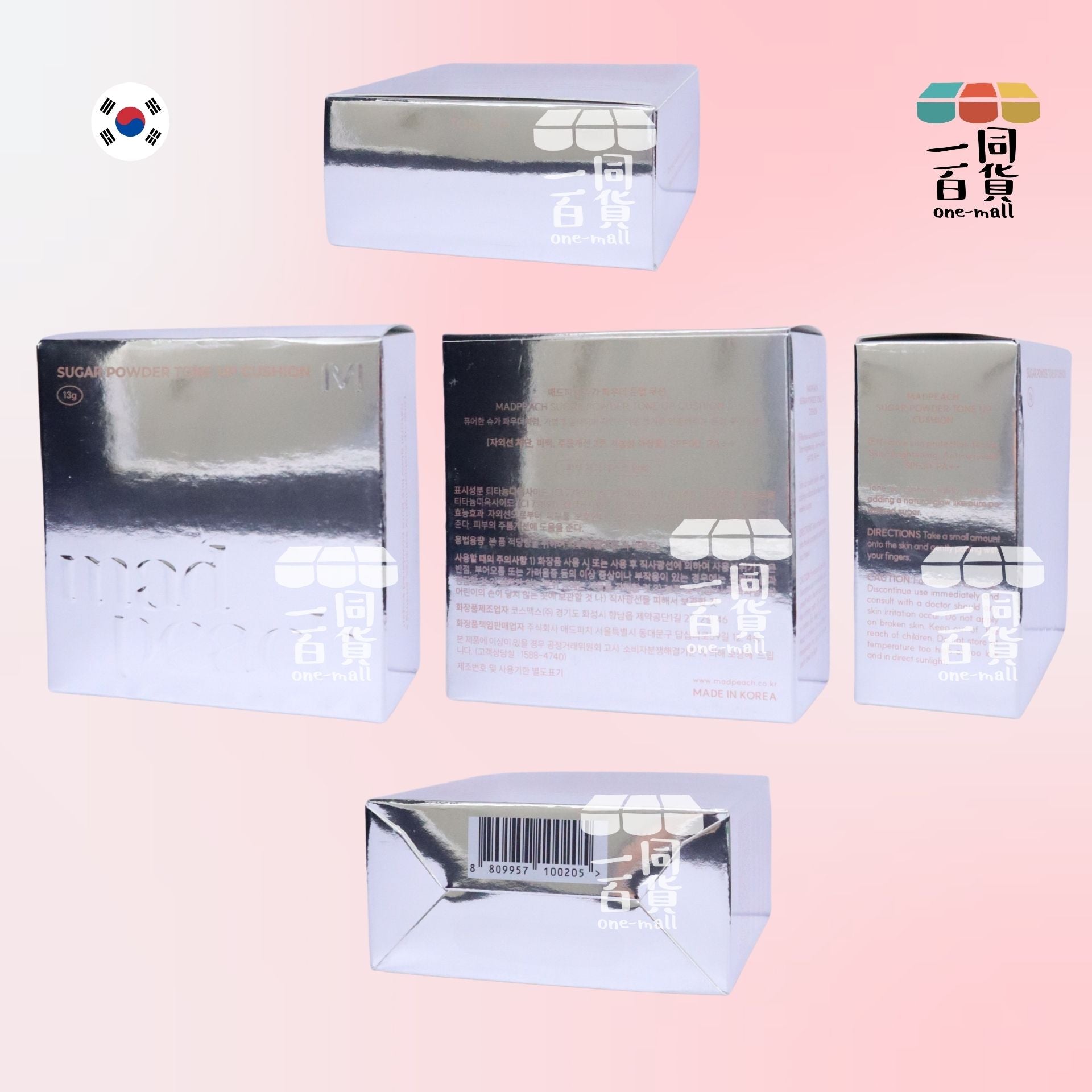 MAD PEACH | 完美妝感甜甜圈膚色修正粉氣墊 Tone Up 13g SPF30 PA++ [銀盒](平行進口) B222