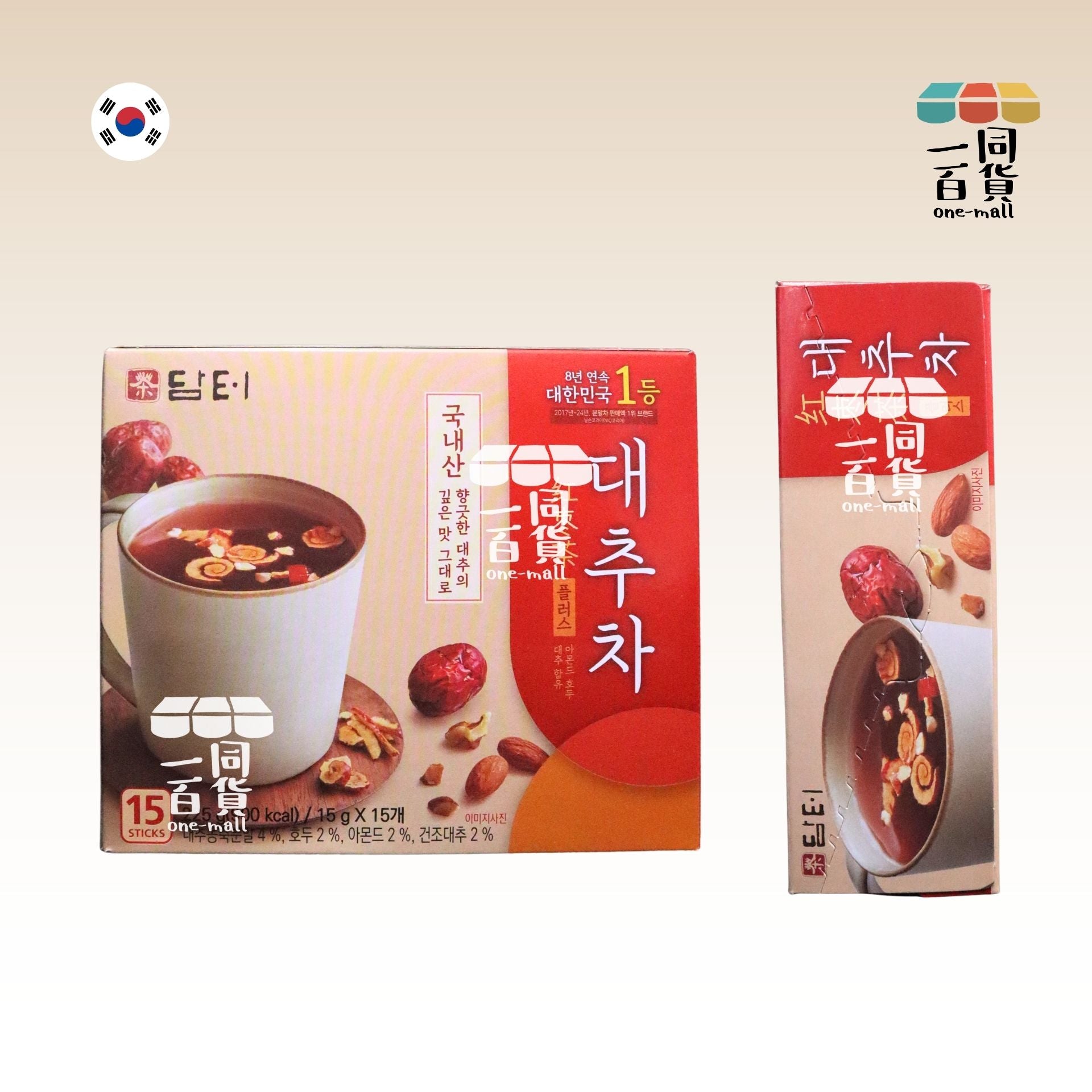 丹特 | 韓國傳統紅棗茶 15g x 15ea [紅](平行進口) F9-2