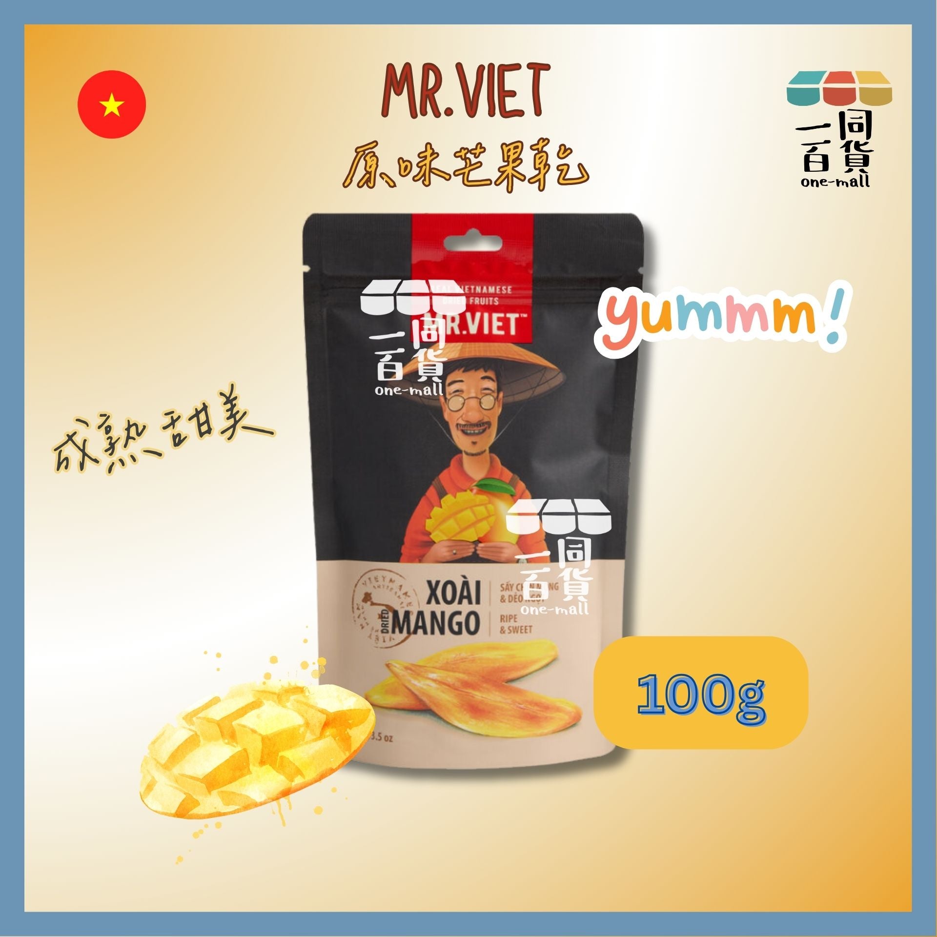 Mr.Viet | 成熟甜美芒果乾(原味)(100g)[黑](平行進口) F8-3
