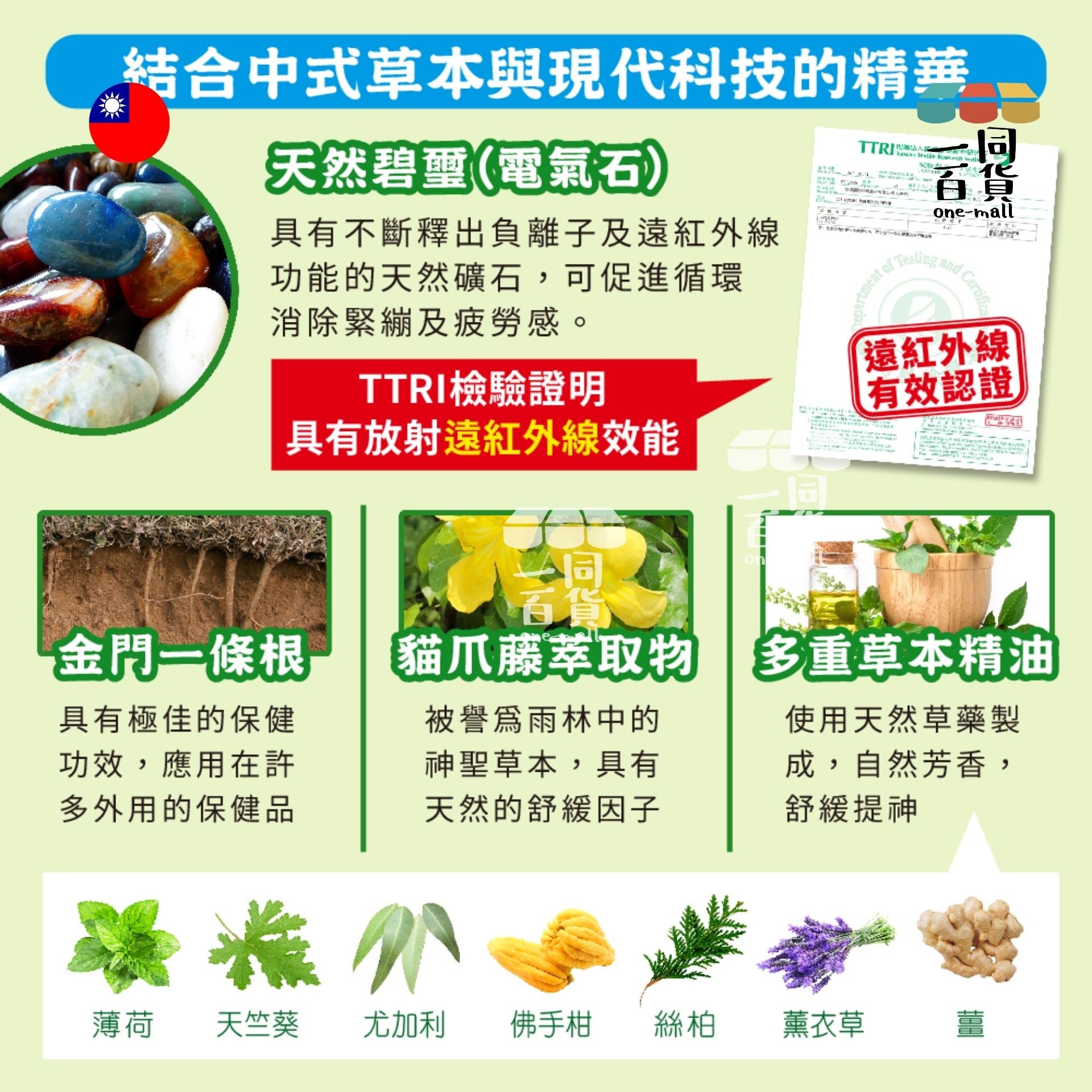 炫煬堂 | 炫煬堂 - 一條根電氣石草本精油涼感貼布(10片/包) (平行進口) D331