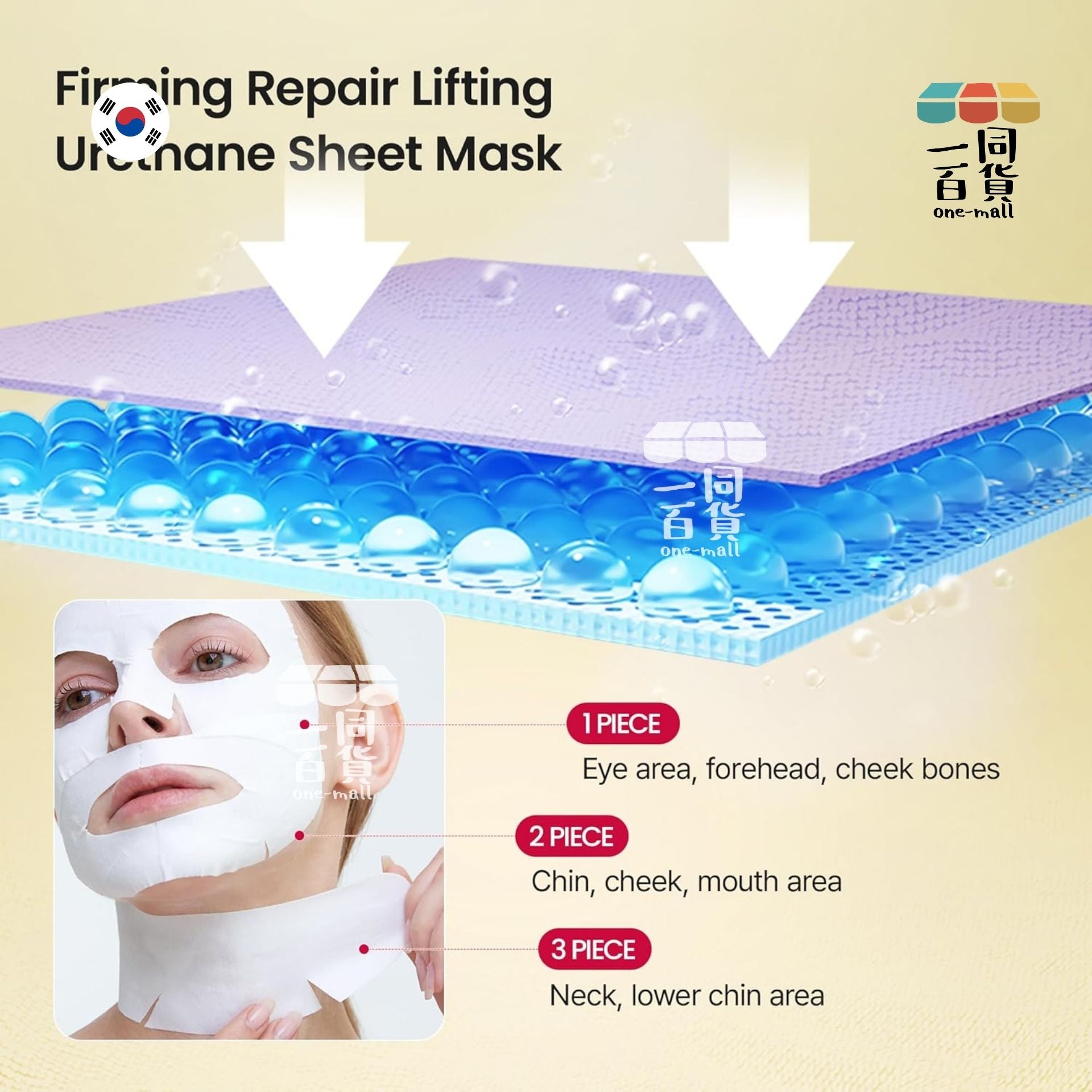 其他品牌 | Neuraderm Repair Lifting Cream Mask Pack 修護提拉霜面膜 5片 (平行進口) C114 [黃盒]