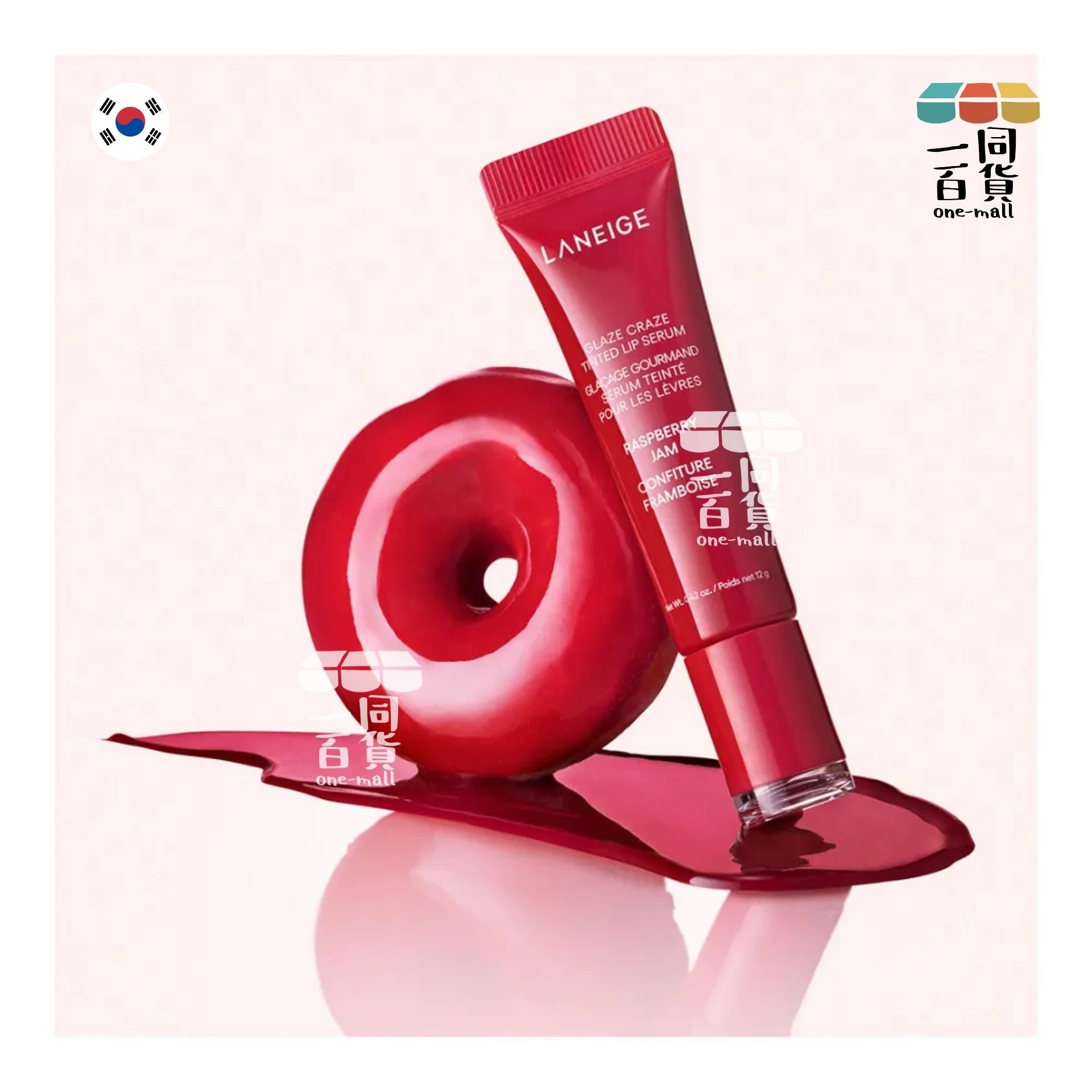 Laneige | 晶透炫色唇釉精華 冬甩潤唇膏 12g Raspberry Jam [紅盒](平行進口) B142
