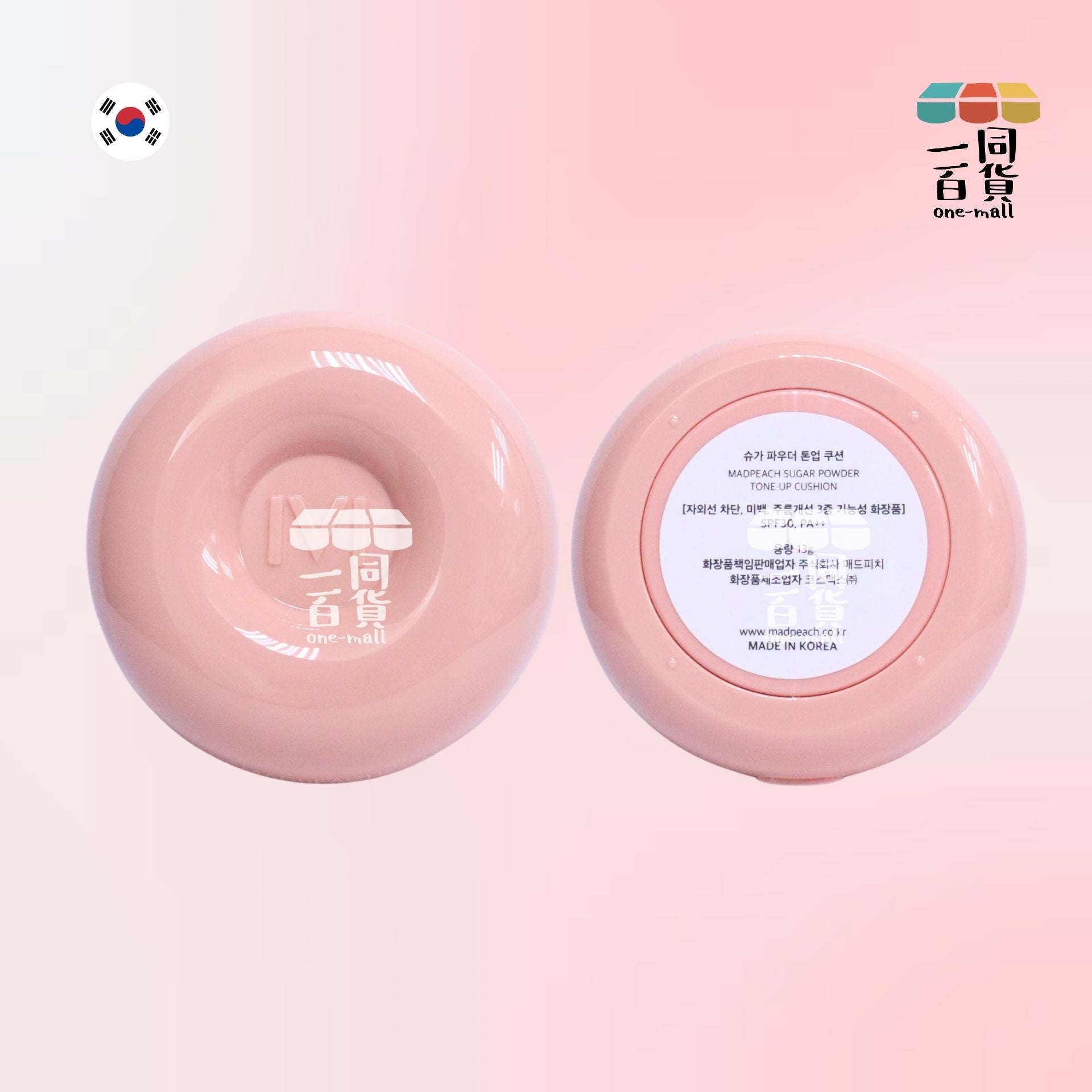 MAD PEACH | 完美妝感甜甜圈膚色修正粉氣墊 Tone Up 13g SPF30 PA++ [銀盒](平行進口) B222