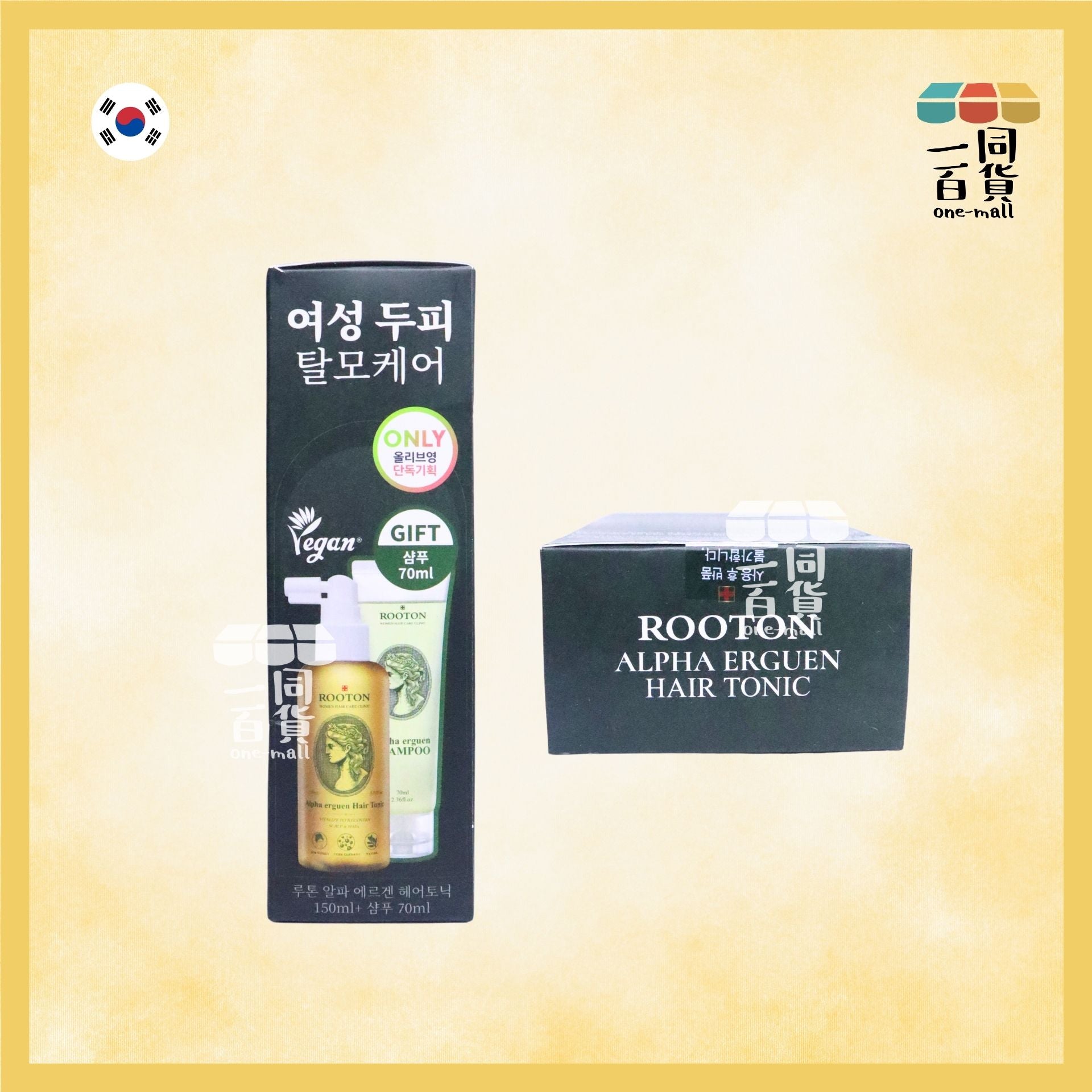 ROOTON | 甦活植萃髮根噴霧 150ml+甦活植萃洗髮精 70ml [綠](平行進口) B144