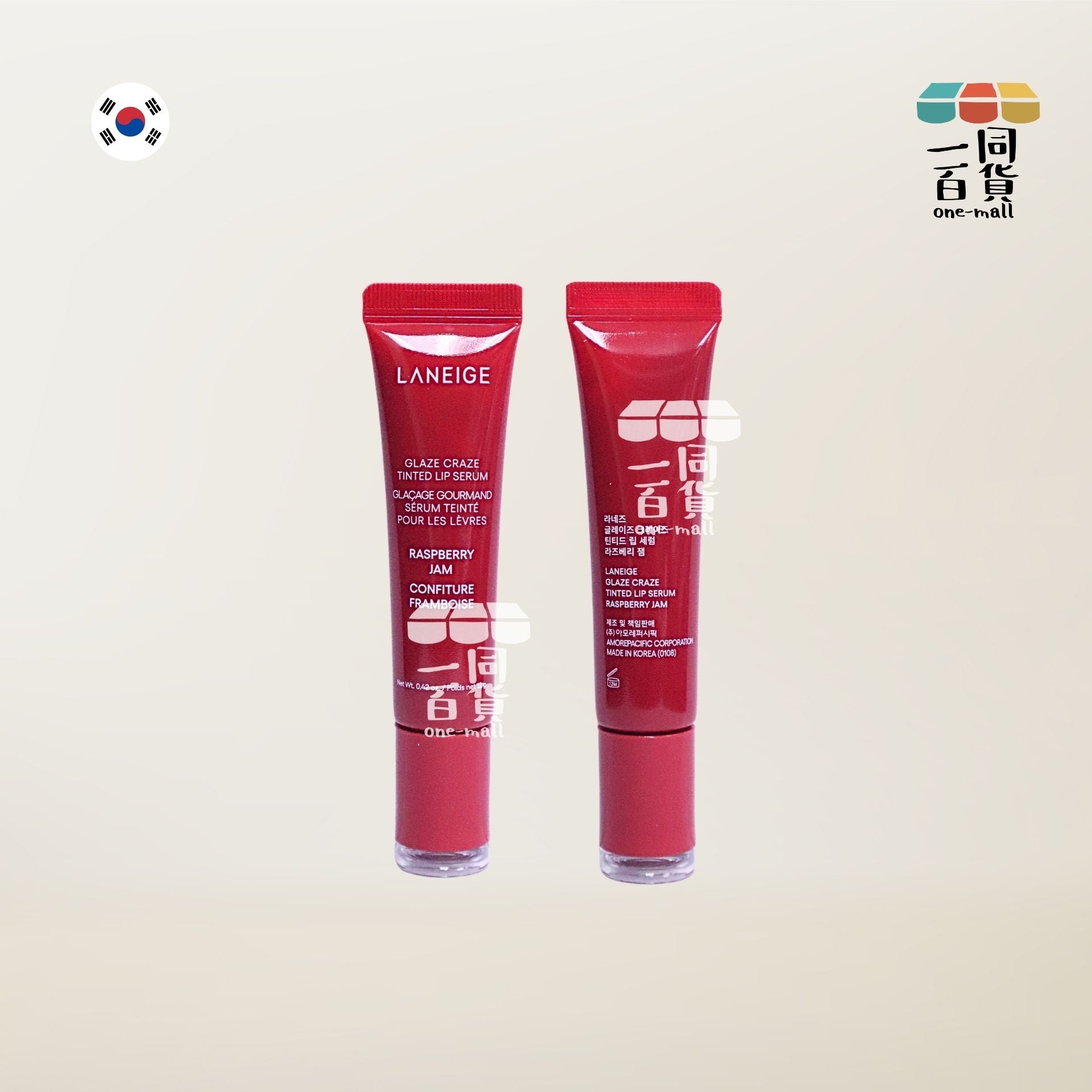 Laneige | 晶透炫色唇釉精華 冬甩潤唇膏 12g Raspberry Jam [紅盒](平行進口) B142