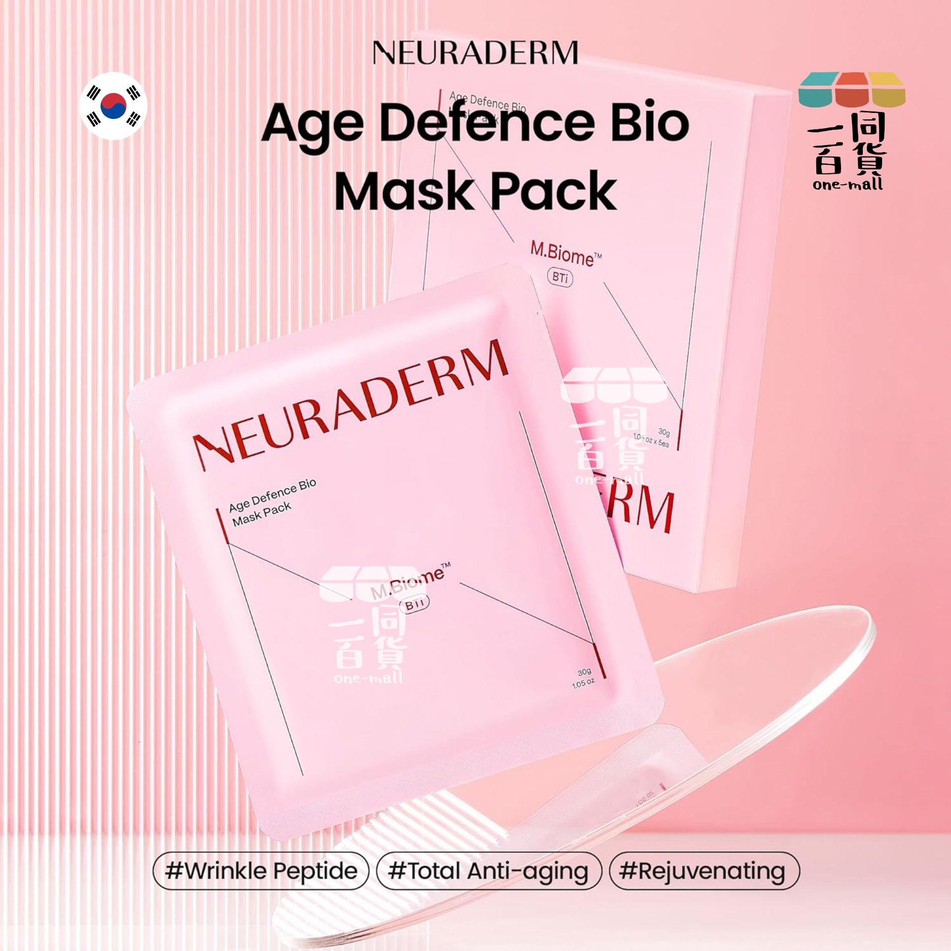 其他品牌 | Neuraderm Age Defence Bio Mask Pack 抗衰老生物面膜 5片 (平行進口) C115 [粉盒]