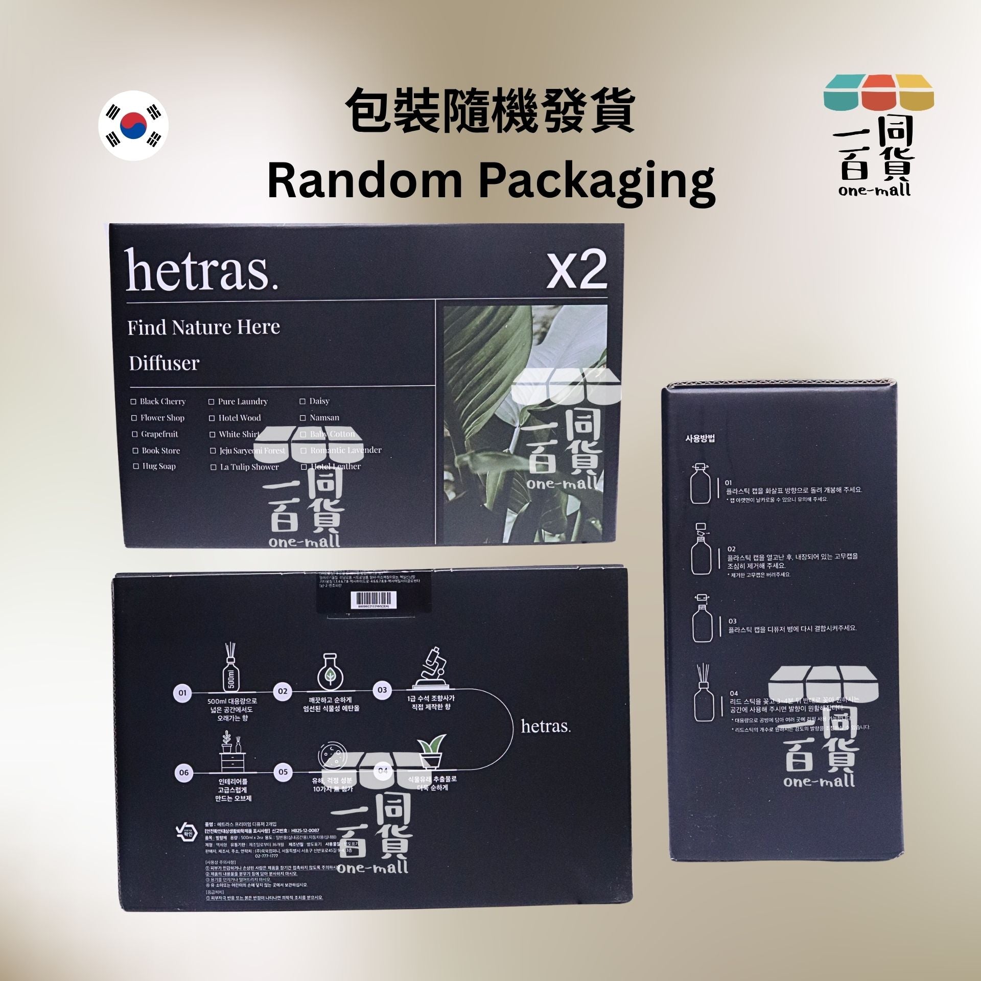 hetras. | [1+1] 室内高級擴香瓶Set 500ml x 2支 - Baby Cotton (平行進口) J000 [隨機包裝]