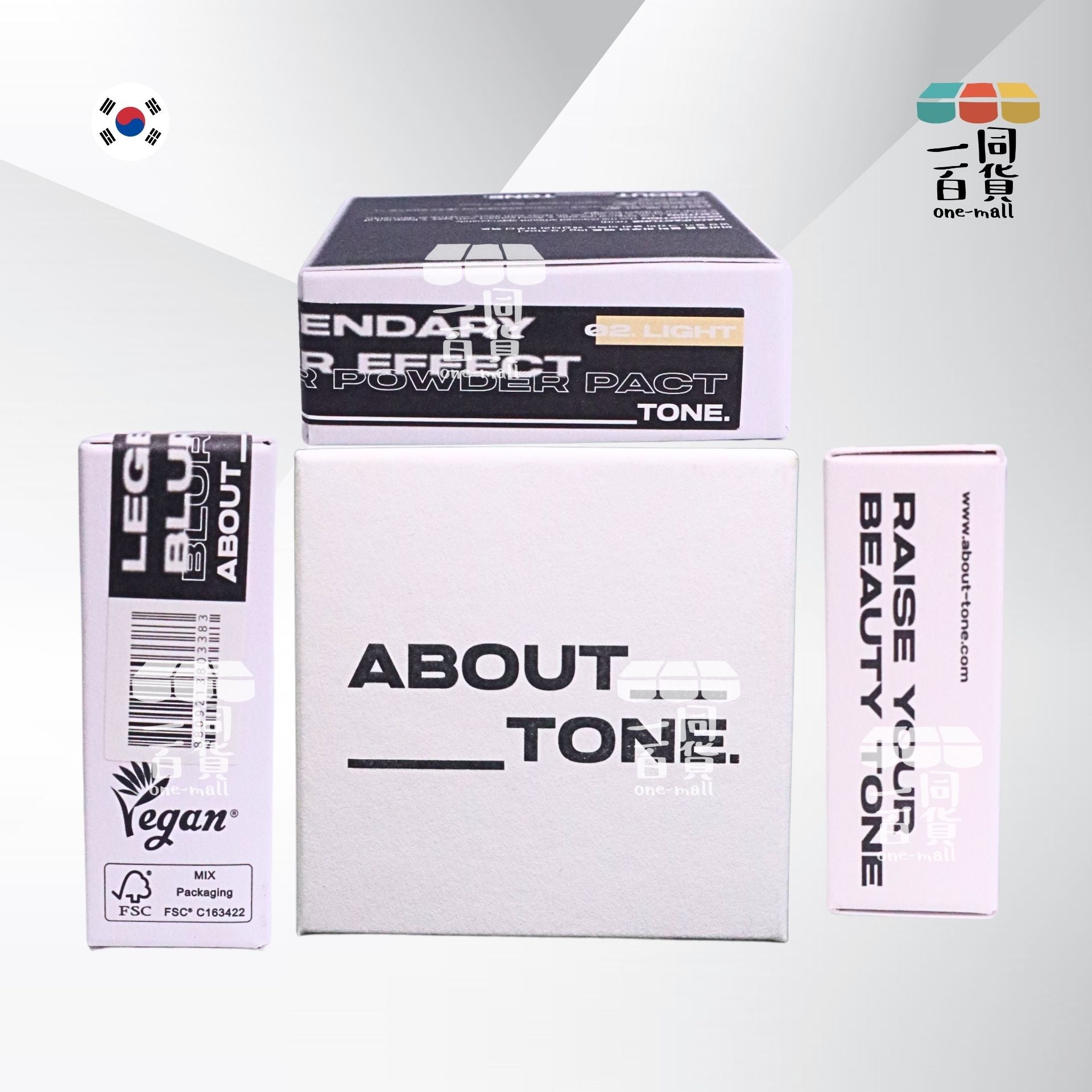 ABOUT__TONE. | 輕盈柔霧控油遮瑕定妝粉餅 (黑色遮瑕款) 9g - 02 Light (平行進口) B321