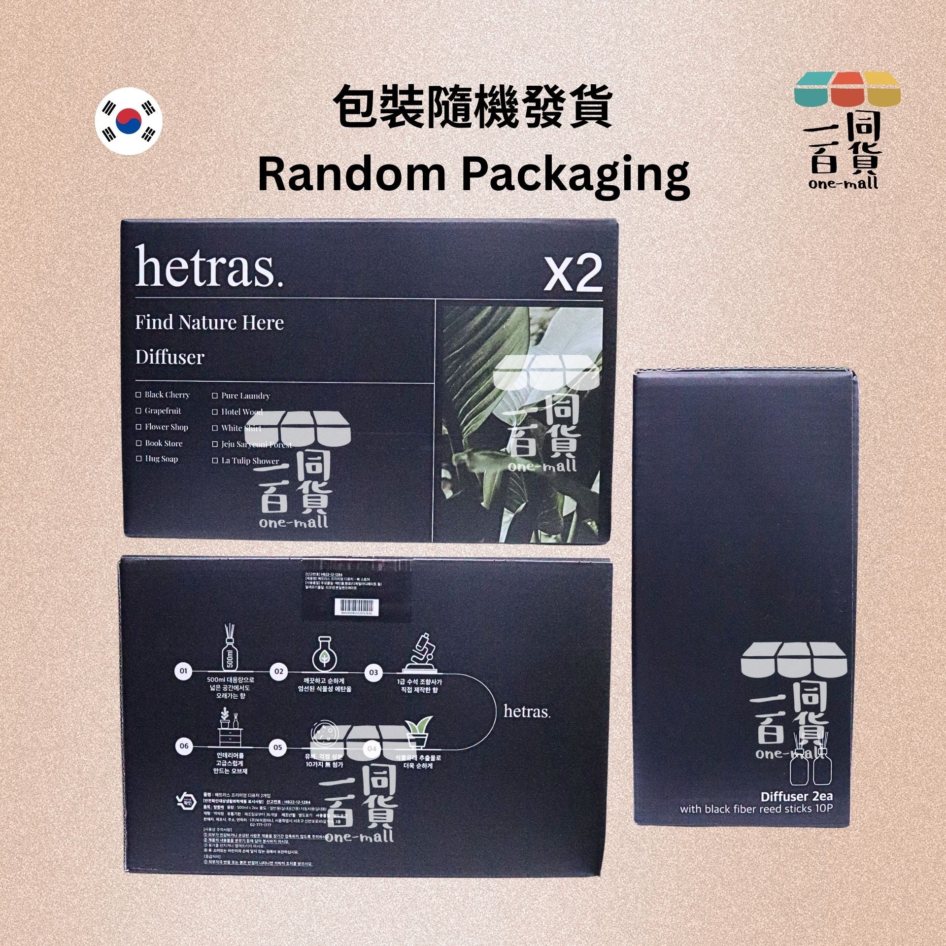 hetras. | [1+1] 室内高級擴香瓶Set 500ml x 2支 - Book Store [隨機包裝](平行進口) D1-5