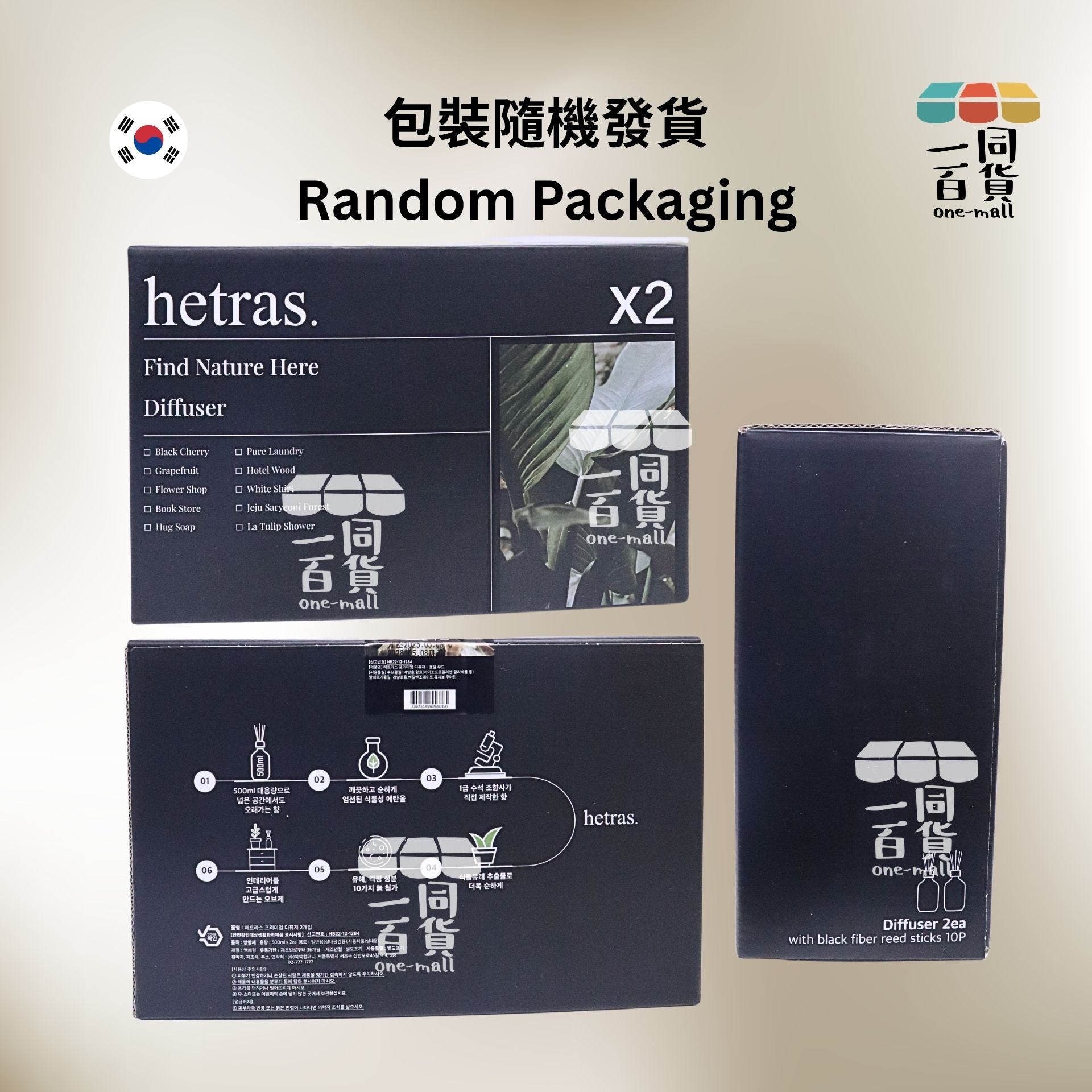 hetras. | [1+1] 室内高級擴香瓶Set 500ml x 2支 - Hotel Wood (平行進口) D352 [隨機包裝]